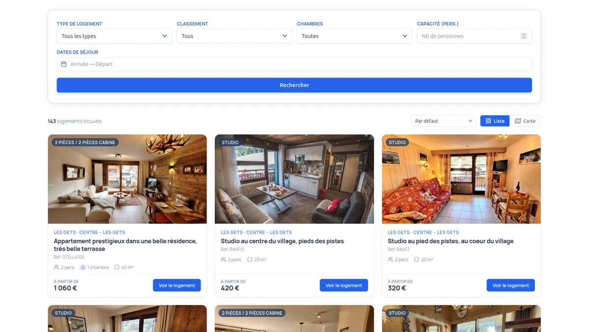 Interface du plugin WP-Locations — liste des biens immobiliers synchronisés depuis Arkiane